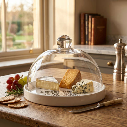 Pun And Games Cheese Board With Glass Dome