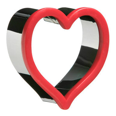 Large Stainless Steel and Red ABS Heart Shape Cookie Cutter