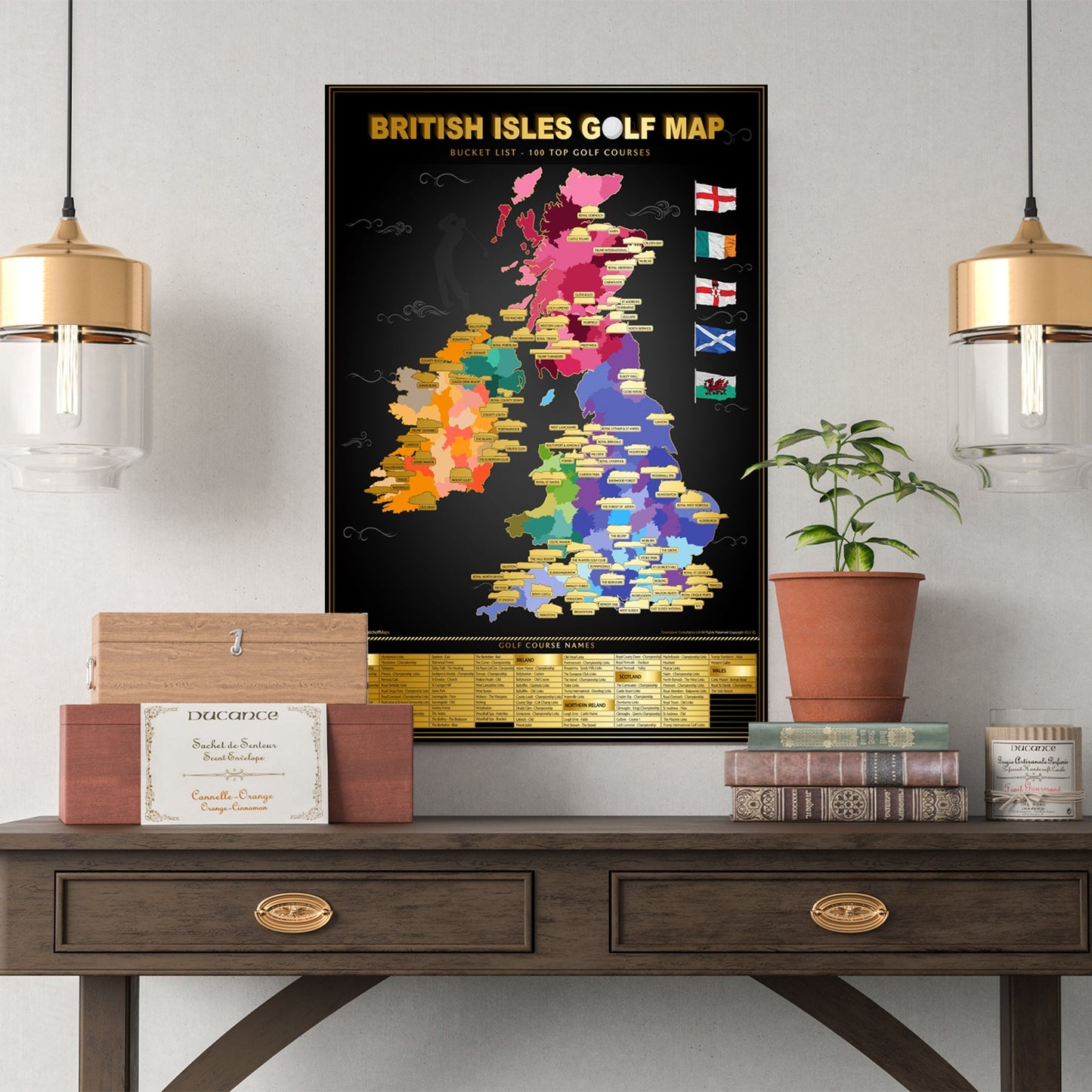 British Isles Top 100 Golf Courses Scratch-Off Map A1
