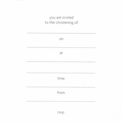 Simon Elvin Christening Invitation, White, Pk 6 Cards & Envelopes