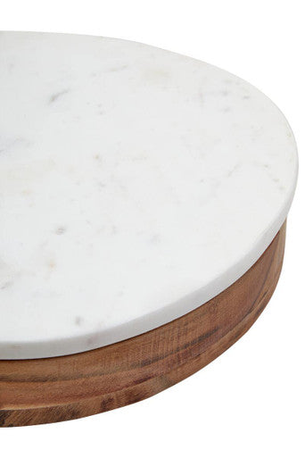 Monzaro White Marble And Wood Cheese Board and Knife Set