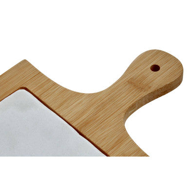 Monzaro White Marble And Bamboo Cheese Board