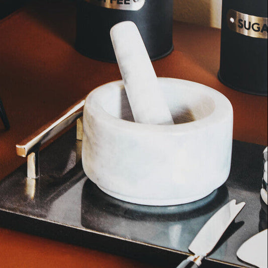 Salerno 250Ml Grey Marble Mortar And Pestle