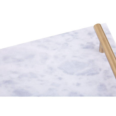 Salerno Grey Marble Serving Board With Gold Handles