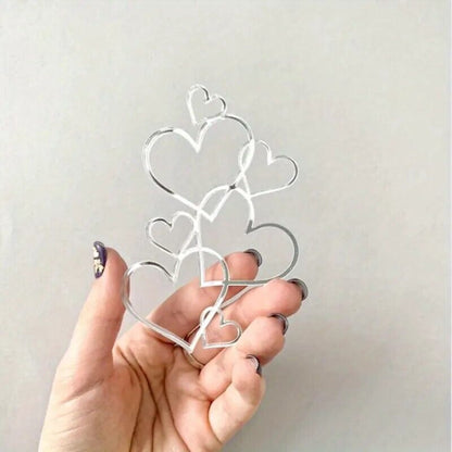 Elegant 7-Heart Cake Topper, Wedding Cake Decoration