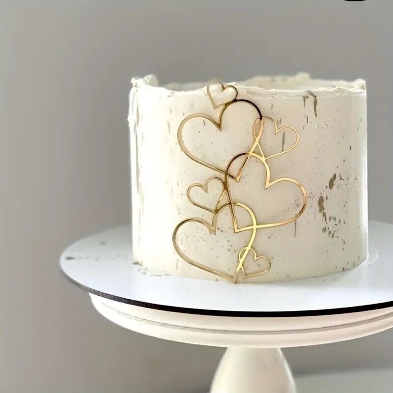 Elegant 7-Heart Cake Topper, Wedding Cake Decoration