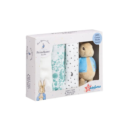 Peter Rabbit Muslin & Soft Toy Gift Set