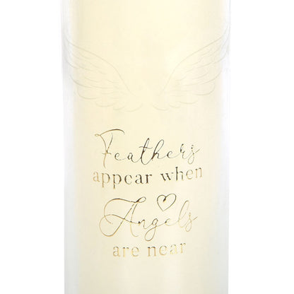 'Feathers Appear when Angels are Near' Vanilla Scented Memorial Candle