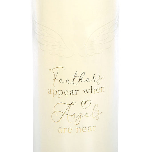 'Feathers Appear when Angels are Near' Vanilla Scented Memorial Candle