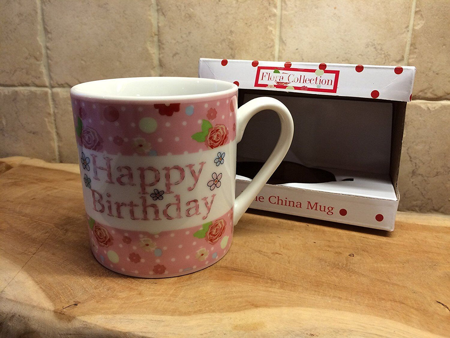 Fine China Mug - Happy Birthday - Pink