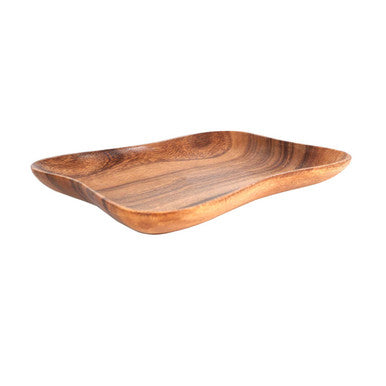 Kora Small Concave Serving Platter in Acacia Wood