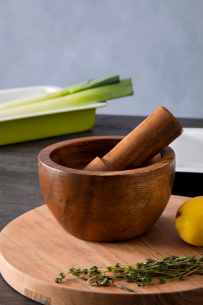 Acacia Wood Mortar and Pestle - Kora