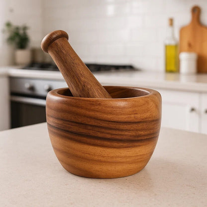Acacia Wood Tapered Mortar and Pestle | Kora