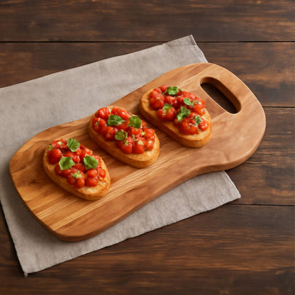 Kora Serving Board With Handle In Olive Wood