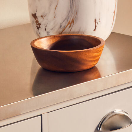 Kora Small Round Bowl In Acacia Wood