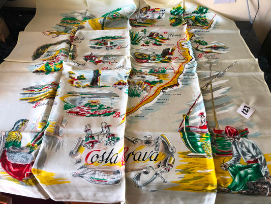 Vintage Ladies Head Square / Scarf - Costa Brava