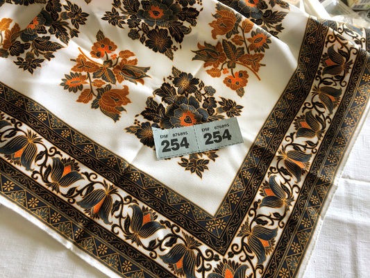 Vintage Ladies Head Square / Scarf - Hand Printed