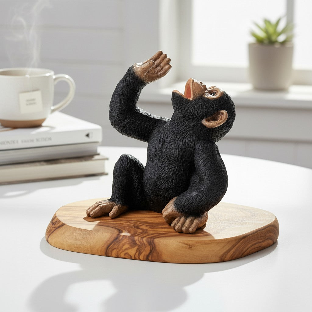 Monkey Bottle Holder on Olive Wood Base