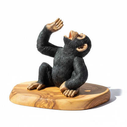 Monkey Bottle Holder on Olive Wood Base