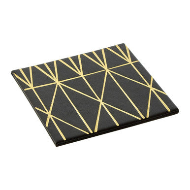 Geome Set Of 4 Prism Black And Gold Coasters