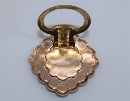 Vintage Silver Scarf Ring with Mother of Pearl Inlay