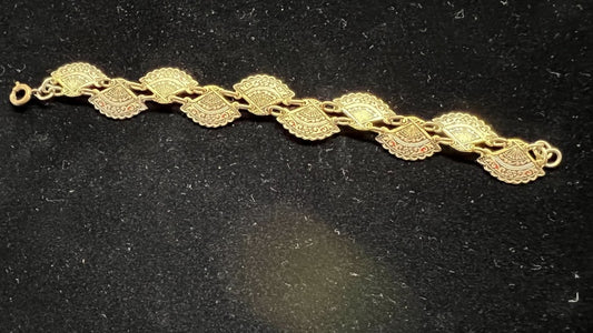 Vintage Gold Tone Fancy Braclet - Circa 1950's