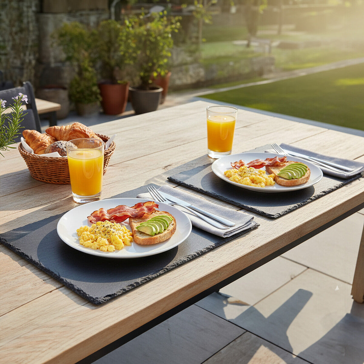 Set Of Two Slate Rectangular Placemats