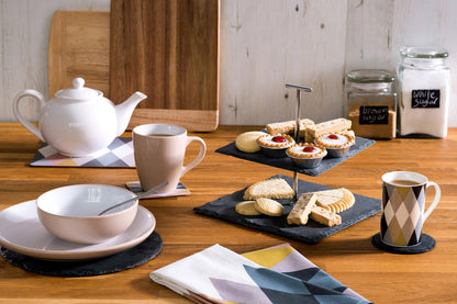 Slate 2 Tier Square Cake Stand