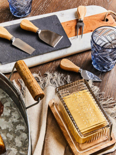 Carter Slate Board And 4 Piece Cheese Knife Set