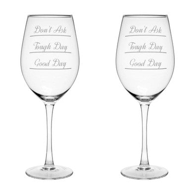 Verity Set Of 2 Do Not Ask Large Wine Glasses