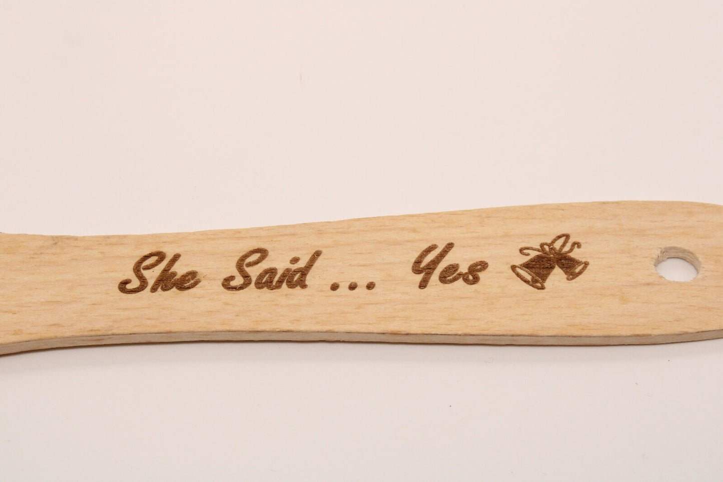 Personalised Wooden Engagement Wedding Spatula - 'He Asked .. She Said Yes'
