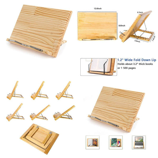 Personalised Wooden Cook Book Stand with Air Fryer Conversion Chart