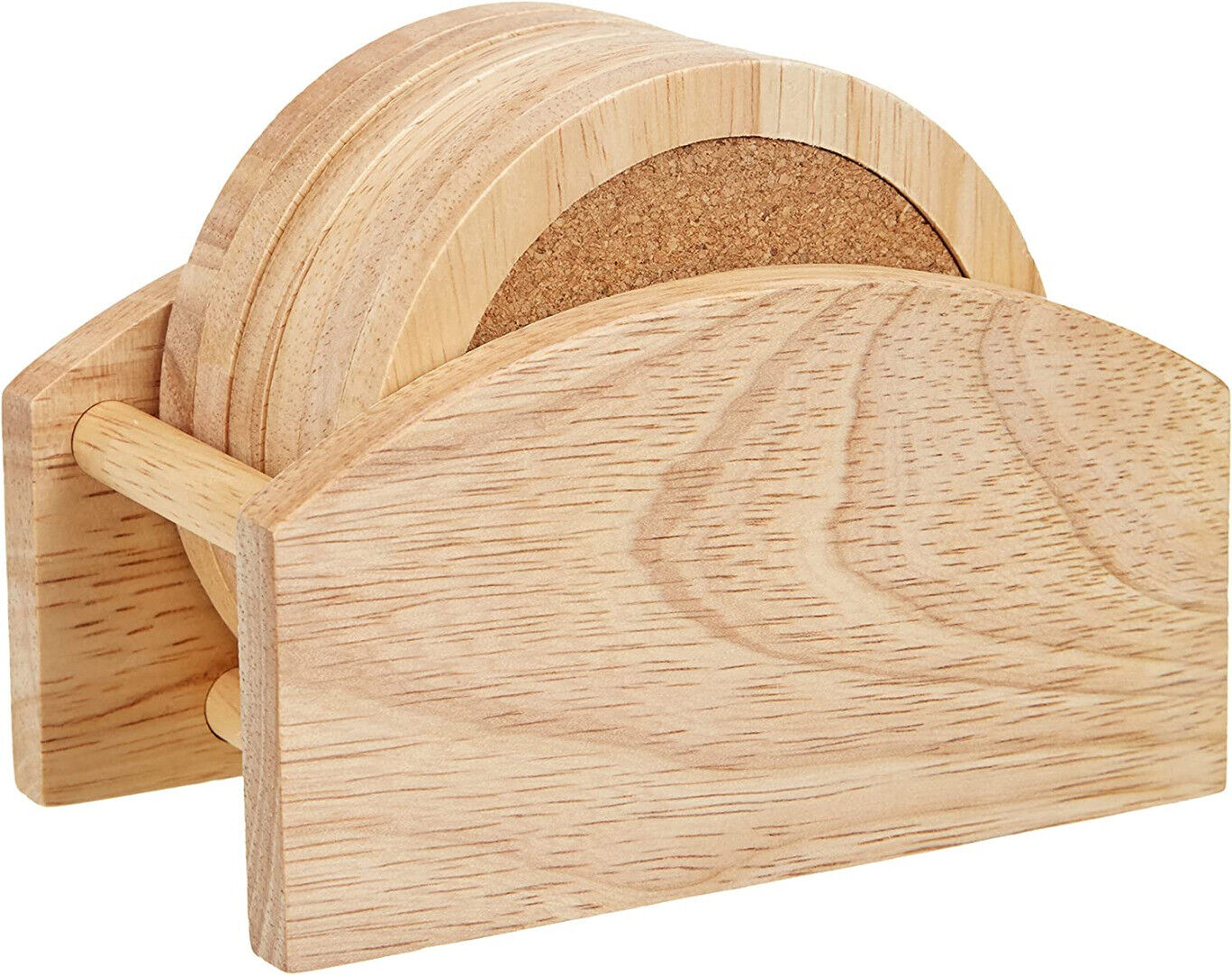 Personalised Rubberwood Coaster Set with Stand