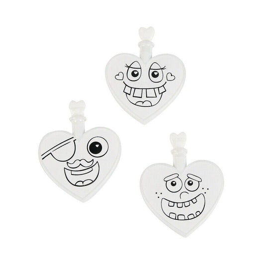 Colour Your Own Heart Bubble Bottles ~ Pack 24