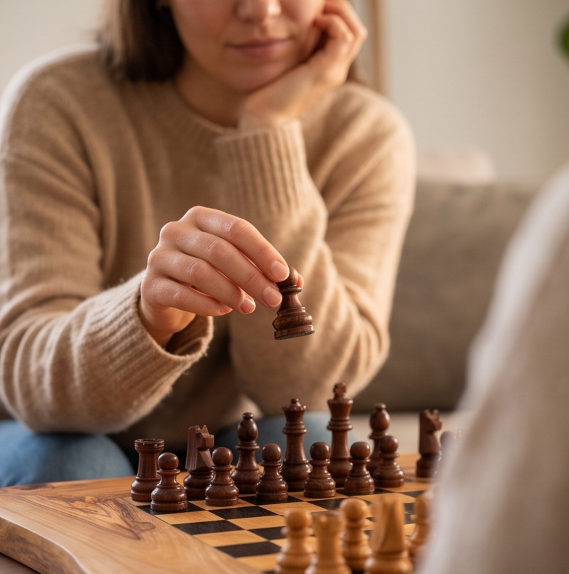 Olive Wood Handcrafted Rustic Shaped Wooden Chess Board Set With Pieces