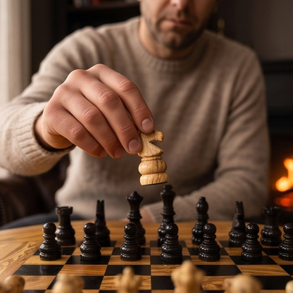 Olive Wood Hand Crafted Wooden Chess Board Set Table With Pieces