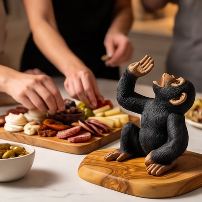 Monkey Bottle Holder on Olive Wood Base