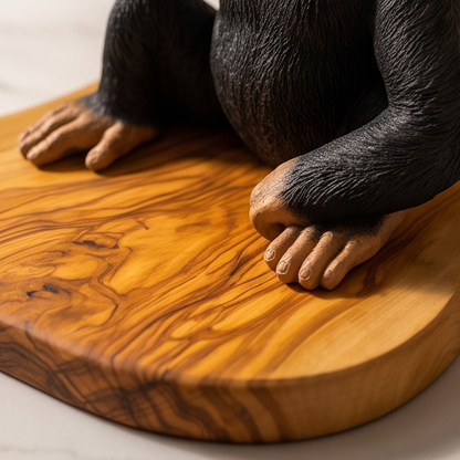 Monkey Bottle Holder on Olive Wood Base