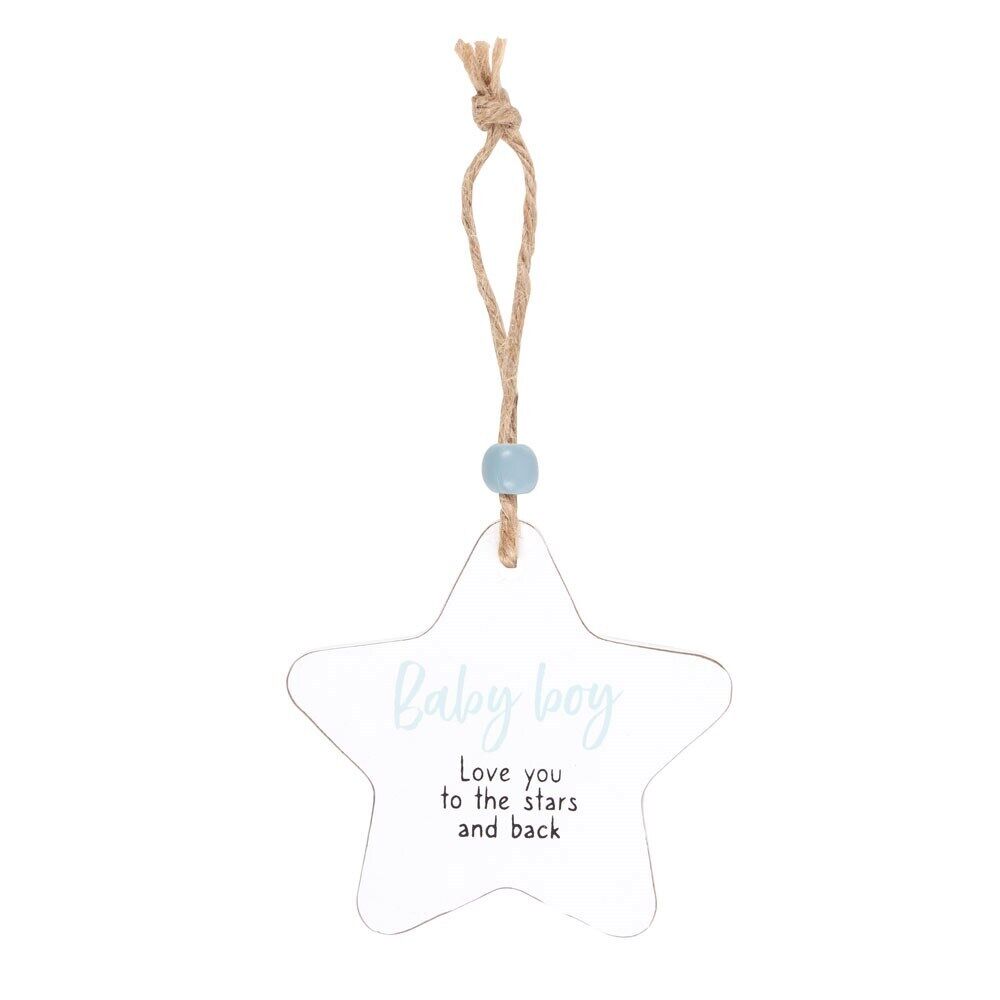 Baby Boy Hanging Star Sentiment Sign