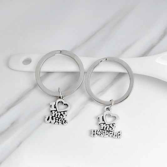 I Love My Husband / Wife Valentine's Day Gift Heart Keychain