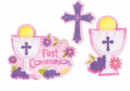 1st Communion ~ Pack 10 Mini Glitter Cutouts