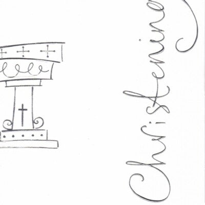 Simon Elvin Christening Invitation, White, Pk 6 Cards & Envelopes