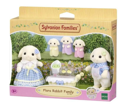 Sylvanian Families Flora Rabbit Family Toy Playset for Ages 3 and Up