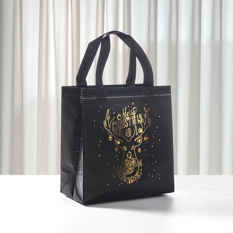 Black Christmas Gift Bag with Handle - Assorted Designs