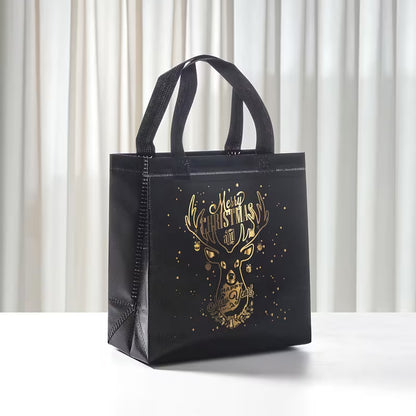 Black Christmas Gift Bag with Handle - Assorted Designs