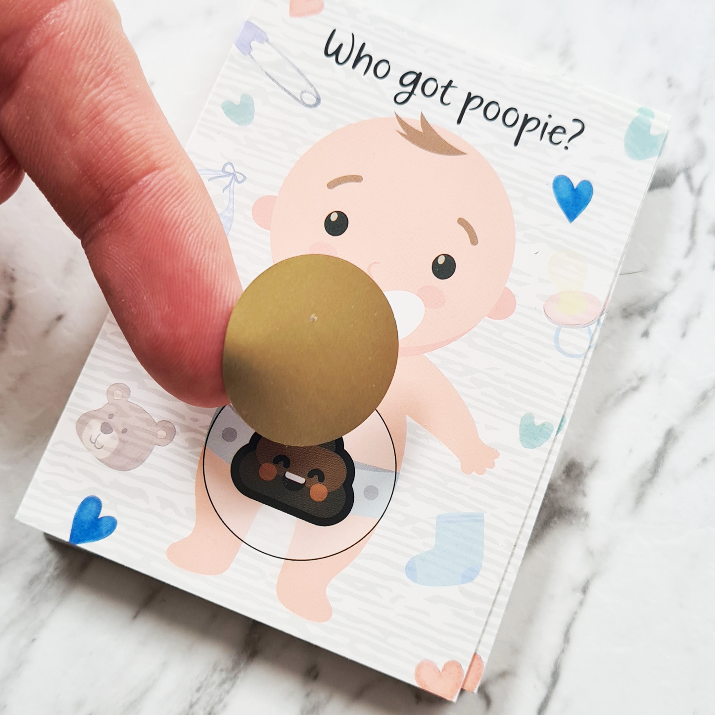 Baby Shower Games, Scratch Off Game, Silly Activity for Ice Breakers, Baby Shower Activity and Ideas