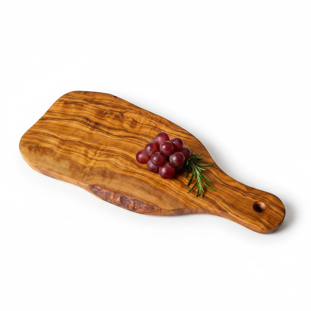 Olive Wood Cheese Board with Handle