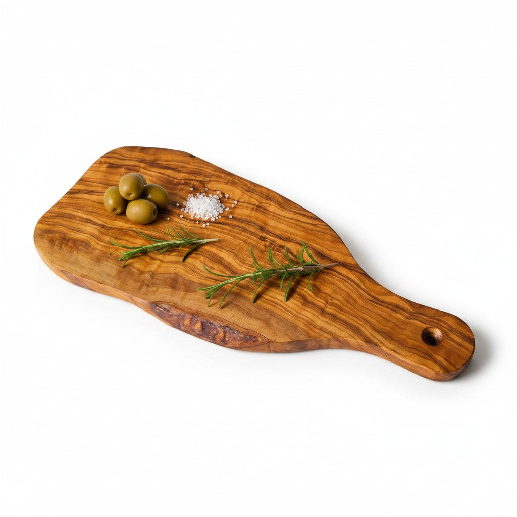 Olive Wood Cheese Board with Handle