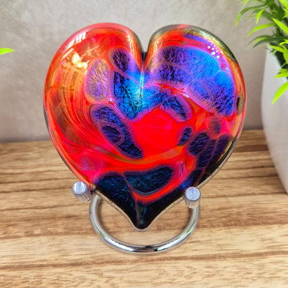Iridescent Art Glass Heart Ornament
