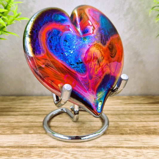Iridescent Art Glass Heart Ornament